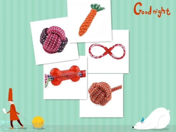 Pet Dog Cotton Rope Toys bundle, cats and dogs chew toys,1* balls,1* bones, 1*carrots, bite Teddy woven cotton rope (10 Packs) - Image 3