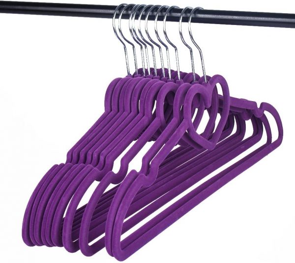 MYMM 10 pcs Sturdy Slim Lightweight Clothes Hanger, Non-Slip Clothing Hanger, Heart-shaped Velvet, Coat Hanger for Space Saving, Shirts, Pants, Blouses, Scarves, Coats - Image 6