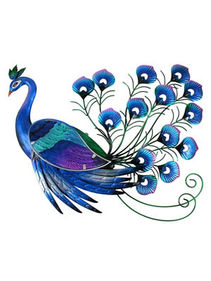 Liffy Metal Glass Peacock Wall Hanging Decoration Beautiful Wall Art Design Gift Home Indoor Outdoor