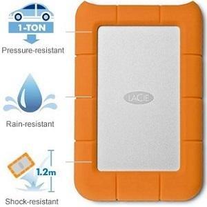 LaCie Rugged Mini 2.5 inch 7200rpm External Hard Drive for PC and Mac