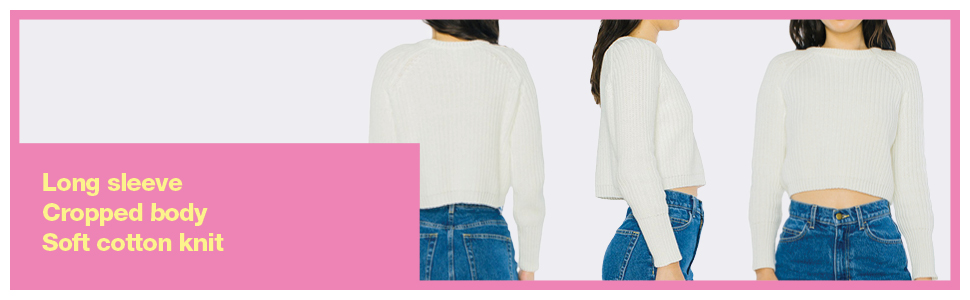 American Apparel, knit, cropped, long sleeve