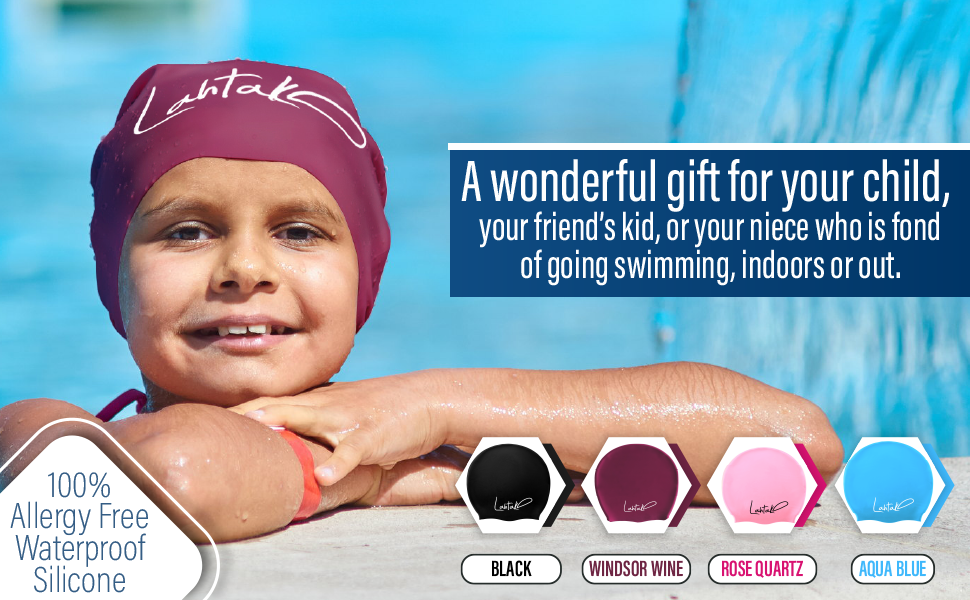 swim cap swimming cap pink rose blacj wine blue color swimming long hair children