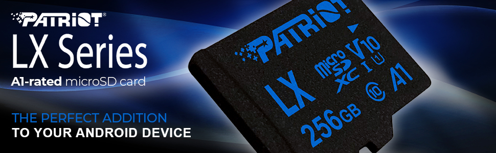 Patriot LX Series microSD SD flash card A1 application performance full HD 1080p recording