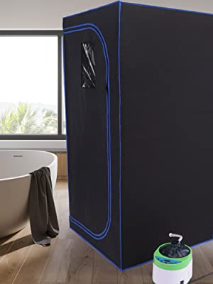 Full Size Portable Steam Sauna ?CPersonal Home Spa, with Remote Control, Foldable Chair, Timer