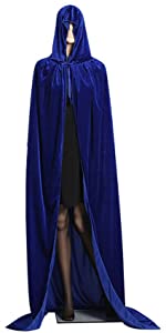 Blue hooded cloak