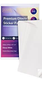 Glossy Self Adhesive A4 Sticker Paper 100 Sheets Premium Printable Shipping Labels Laser Printer