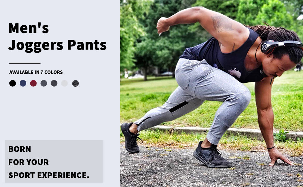 BROKIG Mens Thigh Mesh Gym Jogger Pants, Men's Casual Slim Fit Workout Bodybuilding Sweatpants