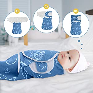 Lekebaby Swaddle Blanket Wraps Set is Ideal for Newborns