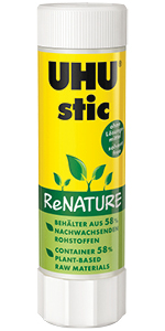 UHU, Stic, Glue Stic, Screw Cap, Adhesive, Sustainability, Natural, ReNature, Recyclable