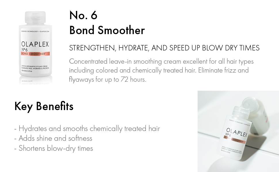 Bond smoother, strengthen, hydrate, and speed up blow dry times.