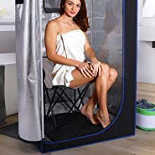 Full Size Portable Steam Sauna ?CPersonal Home Spa, with Remote Control, Foldable Chair, Timer