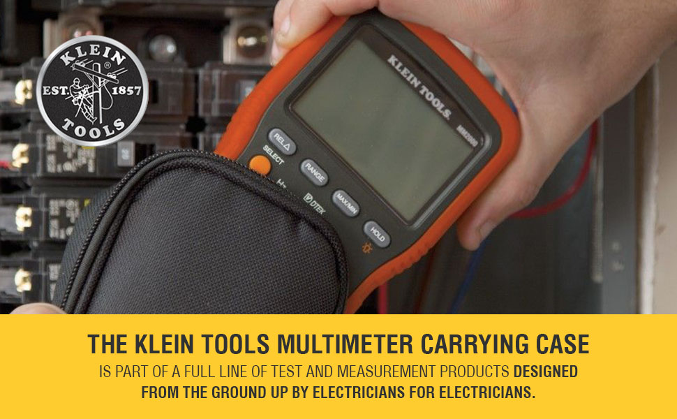 The Klein Tools Multimeter Carrying Case is part of a full line of test and measurement products 