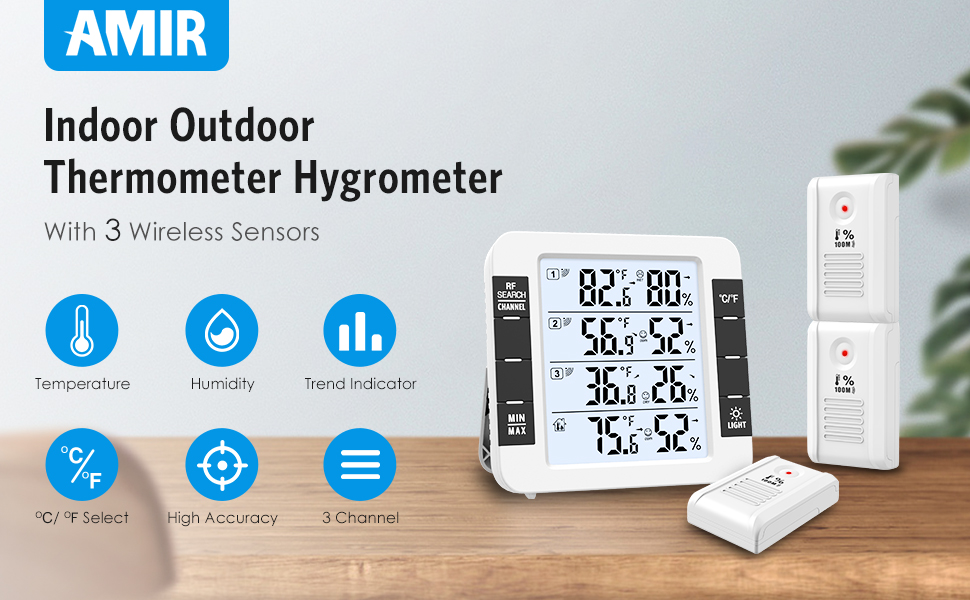 Upgraded Indoor Outdoor Thermometer