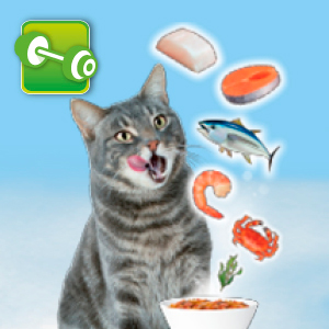 Cat with Seafood Icons