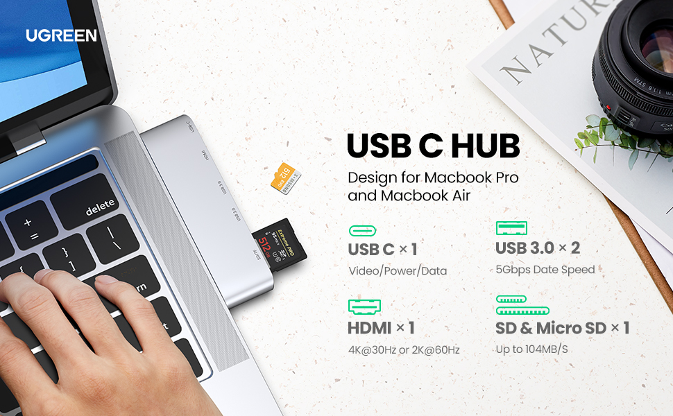 6-in-2 USB C Hub