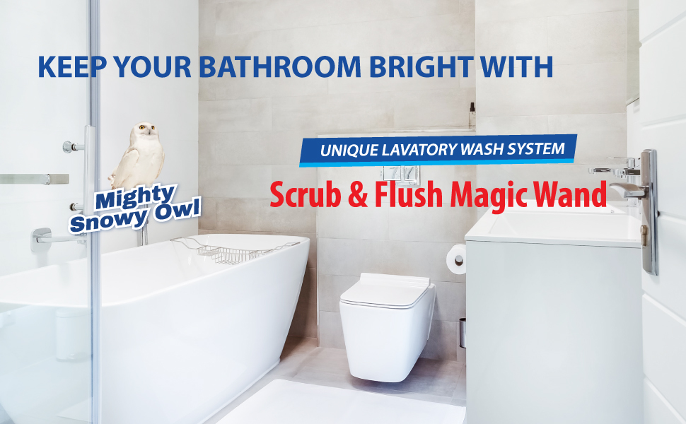 Keep your bathroom bright with Mighty Snowy Owl Scrub & Flush Magic Wand