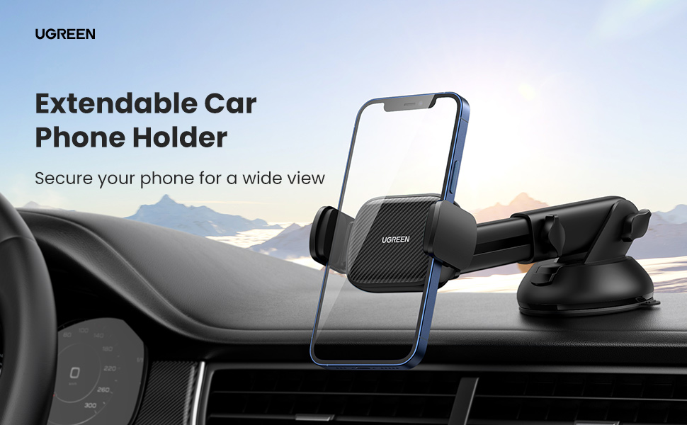 UGREEN Car Phone Mount Dashboard Car Holder Windshield Smartphone Cradle Strong Suction