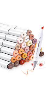 ohuhu skin tone brush marker