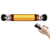 Maxkon 2000W Infrared Heater Instant Heat Outdoor Patio Carbon Fibre Strip Heater Remote Control ...