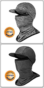 OZ SMART Balaclava Mask UPF 50 Cycling Bike Mask Face Neck Scarf, Fishing Bandana with Brim