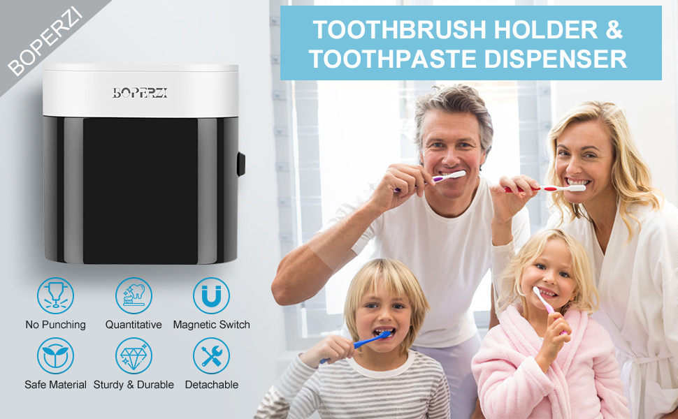 Toothbrush Holder & Toothpaste Dispenser