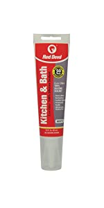 Red Devil 0883 Kitchen & Bath Low Odor Silicone Sealant, 2.8 Oz Squeeze Tube