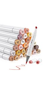 ohuhu skin tone brush marker