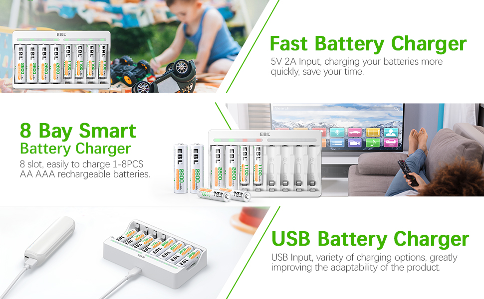 Smart USB battery charger