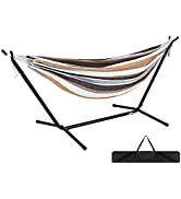 Portable Double Hammock with Stand Hanging Chair Outdoor Garden Beach Bed Travel Camping Gear Col...