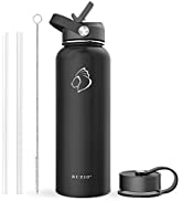 BUZIO Stainless Steel Water Bottle, BPA Free & Vacuum Insulated with Straw Lid and Flex Cap(Cold ...