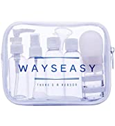 Travel Bottles WAYSEASY Leak-proof Refillable Toiletry Bottle and Containers with Clear TSA Toile...