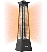 Maxkon 2000W Infrared Tower Heater 360??Carbon Fibre Instant Heat Indoor Outdoor Electric Patio