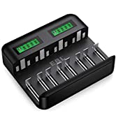 EBL 9008 LCD 8 Bay Universal Battery Charger for 1.2V AA AAA C D Rechargeable Batteries with USB ...
