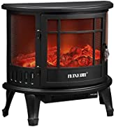 MAXKON 1800W Electric Fireplace Freestanding Stove Heater LED Flame Effect Log Fire,2 Heat Modes,...