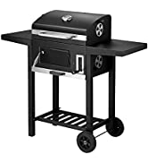 Charcoal BBQ Grill Trolley Portable Aluminium Cooking Grill Outdoor Barbecue Set for Picnic Patio...