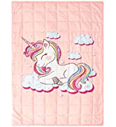 BUZIO Kids Fleece Weighted Blanket 3.2 kg, Unicorn Blanket for Kids with 4 Color Options, Ultra S...