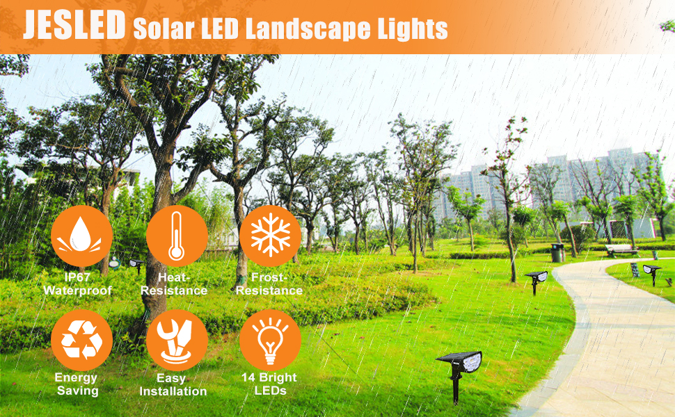 solar powered led landscape spotlights outdoor spot lights waterproof yard garden pathway wall lamp