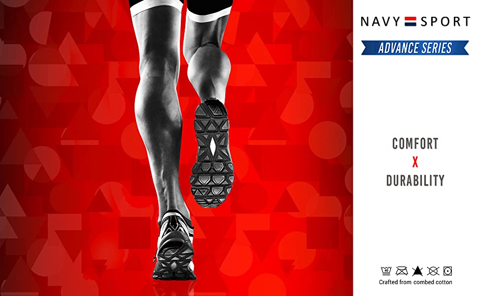 NAVYSPORT Sports Ankle. and Crew Socks for Men for Running, Gym & Training