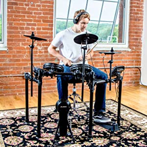 Alesis Drums Nitro Mesh Kit | Eight Piece All Mesh Electronic Drum Kit With Solid Aluminum Rack