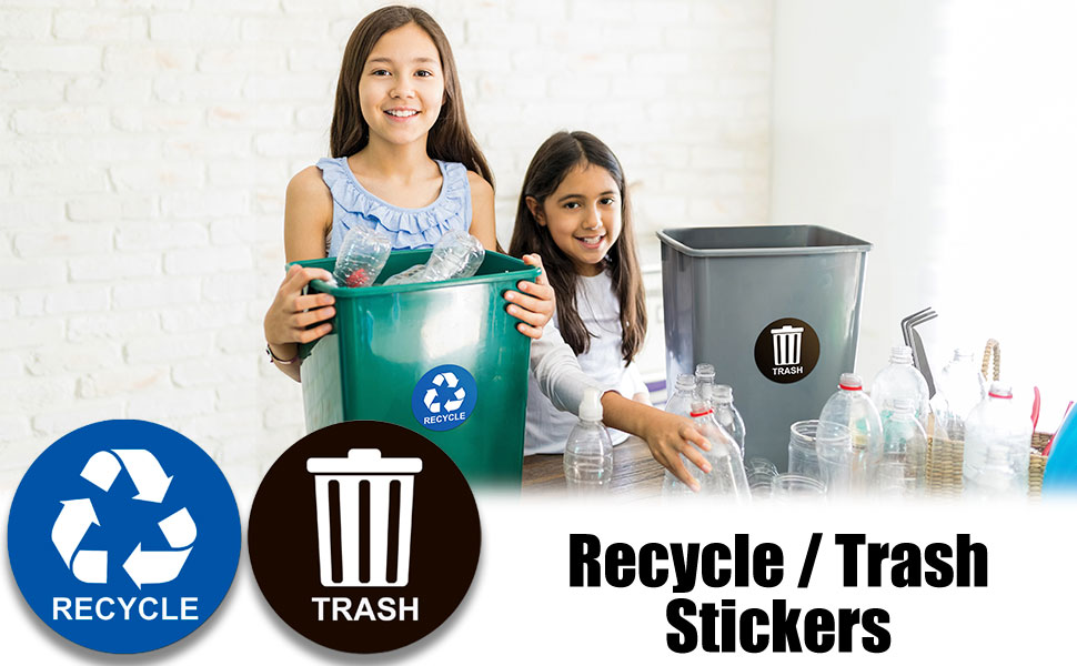 Recycle Sticker for Trash Can - Perfect Recycling Labels - 5"