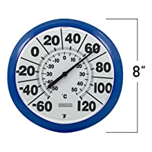 outdoor indoor dial thermometer mountable large numbers big temperature decorative clock for home
