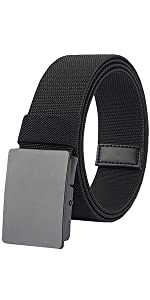 Elastic web belt with high-strength metal buckle