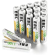 EBL Rechargeable AAA Batteries (16-Counts) High Capacity 1100mAh Ni-MH