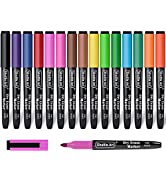 Dry Erase Markers, Shuttle Art 15 Colors Magnetic Whiteboard Markers with Erase,Fine Point Dry Er...