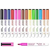 Dry Erase Markers, Shuttle Art 15 Colors Magnetic Whiteboard Markers with Erase,Fine Point Dry Er...