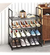 NBEST 4-Tier shoe rack, Stainless Steel Shoe Storage Organizer, Hold up to 15 Pairs of Shoes, Sta...