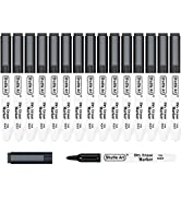 Dry Erase Markers, Shuttle Art 15 Pack Black Magnetic Whiteboard Markers with Erase,Fine Point Dr...