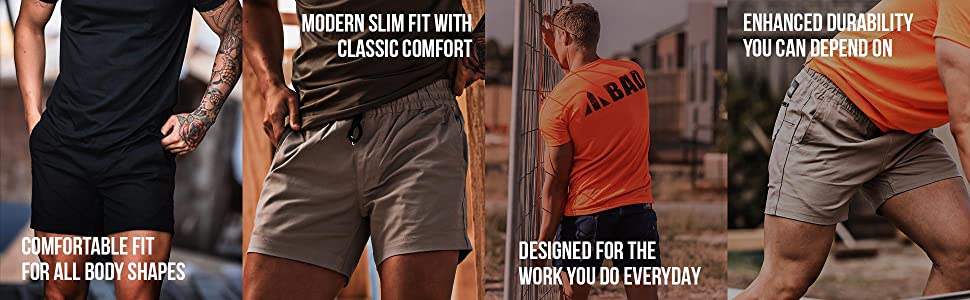 Comfortable fit for all body shapes. Modern slim fit with classic comfort. Enhanced durability