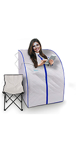 Full Size Portable Steam Sauna ?CPersonal Home Spa, with Remote Control, Foldable Chair, Timer