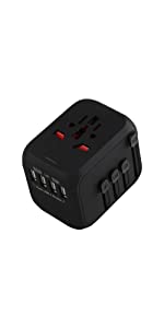 NEWAVE 4 Port USB 3.4A Smart Universal International Travel Adapter